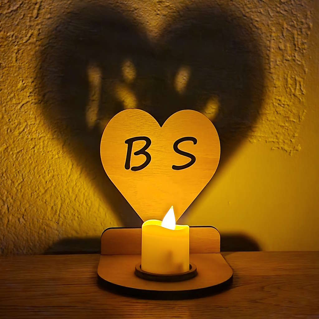 Lampje 'Hart met initialen'
